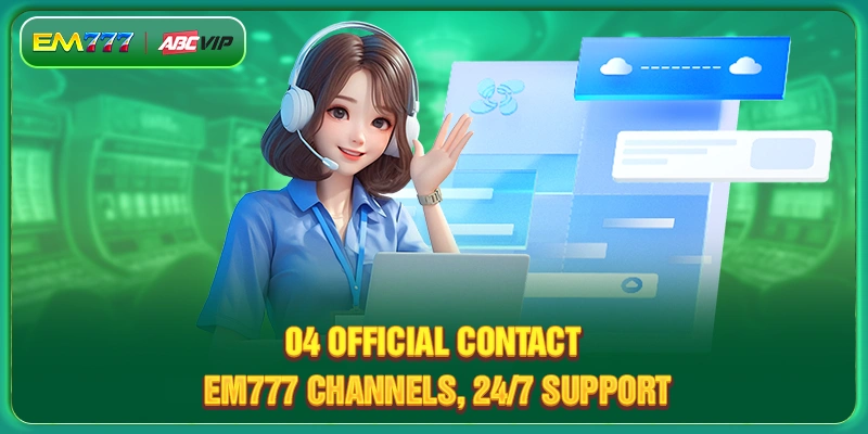 04 official contact EM777 channels, 24/7 support